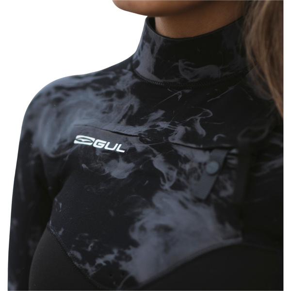 2026 Gul Junior Echo Natur 3/2mm Chest Zip Wetsuit EC1329-BKSM - Black / Smoke